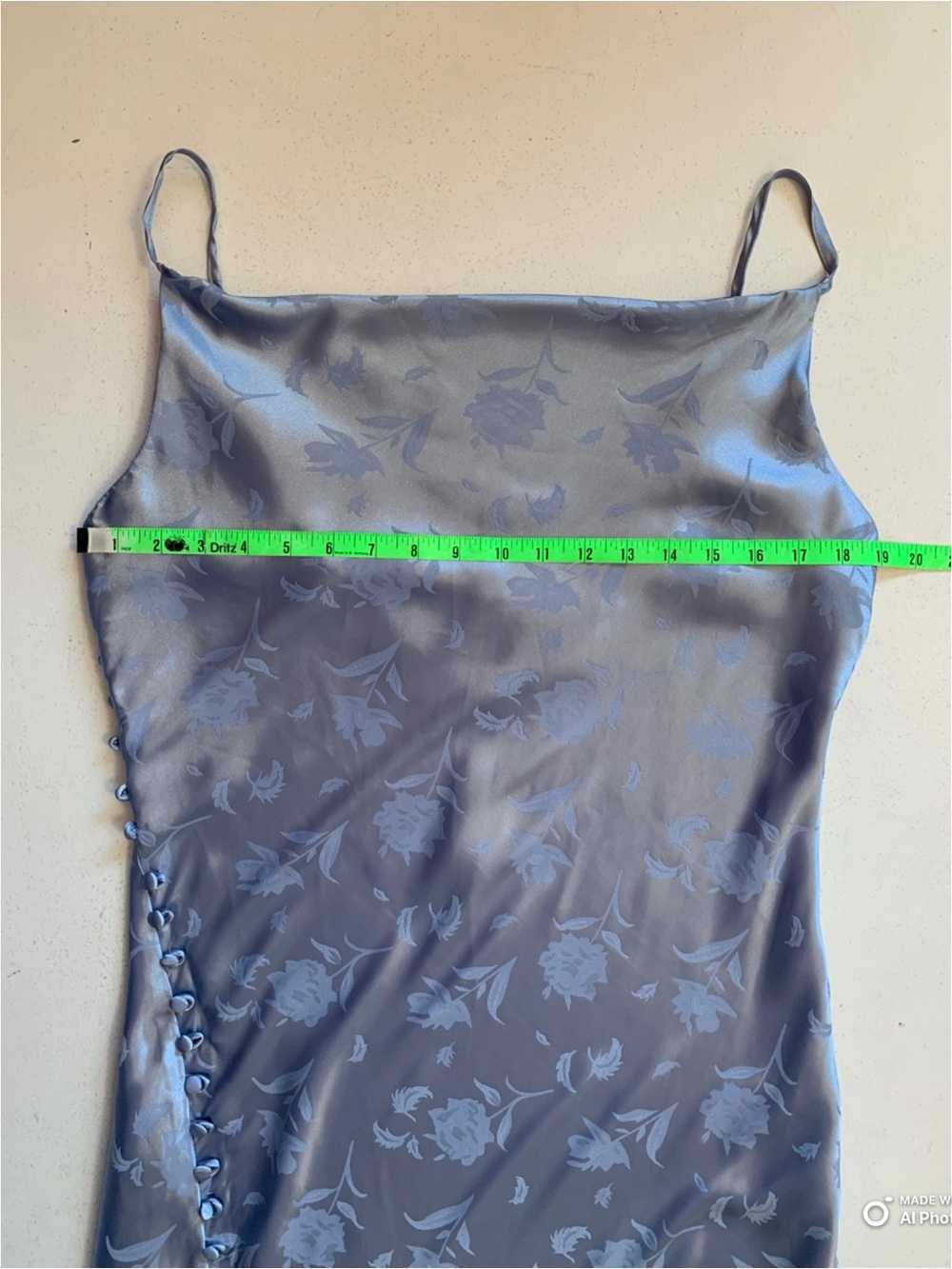Lulus XL All About You Slate Blue Floral Jacquard Satin Midi Dress NWT FLAW - Picture 13 of 17